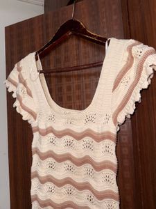 Crocheted Off-White Top🤎