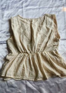 Embroidered Sleeveless V-Neck Top
