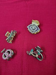 Set of 4 Embellished Hair Claw Clips