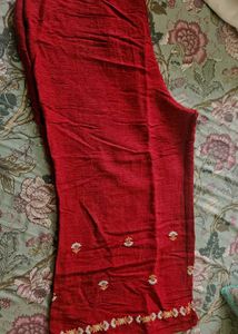 Maroon Embroidered Kurta and Pallazo