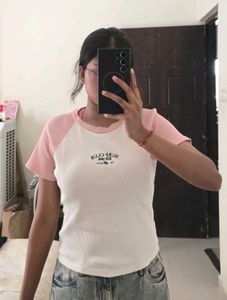 Surf Club White & Pink Graphic Tee