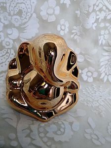 Ganesha Idols - Clear Crystal &amp; Gold