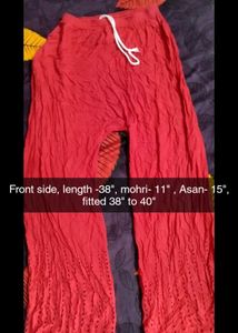 Red palazzo with shiffi work