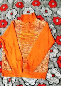 Vintage Orange Textured Polo Sweater- Waist 28