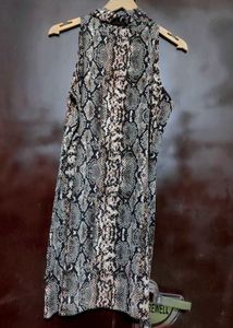 Brown &amp; Black Printed Sleeveless Dress for 36 Bust