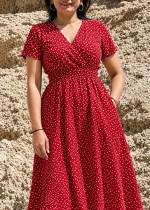 Charming Polka Dot Midi Dress