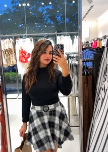 Checked Skater Skirt