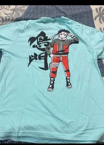 Naruto Graphic Tee and Denim Shorts Set
