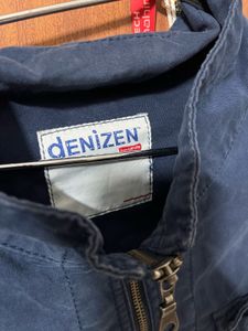 Blue Casual Jacket with Zipper