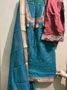 Elegant 3 piece matching suit with patchwork