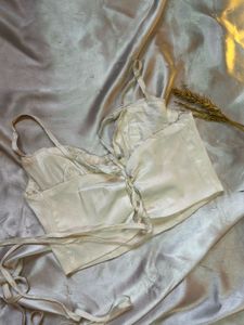 Elegant Satin Ruched Bustier Top