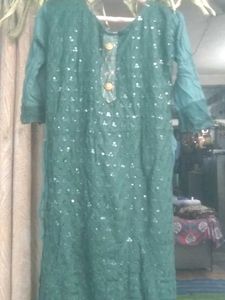 Elegant Green Sequined Kurta