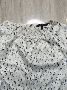Chic White Printed Long Sleeve Top