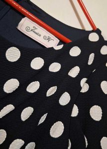 Chic Polka Dot Dress with tie up sleeves