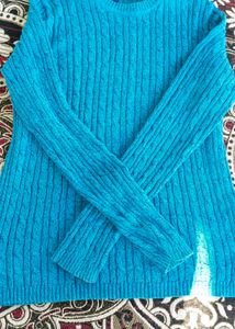 Karen Scott Teal Cable Knit Sweater