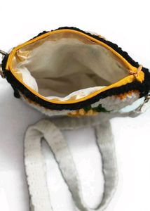 Handmade Crochet Sunflower Sling Bag