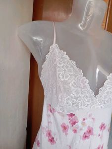 Floral Lace Trim Nightgown