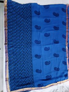 🇳🇿💫🎀Elegant Blue Paisley Saree