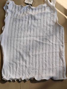 White Textured Sleeveless Top