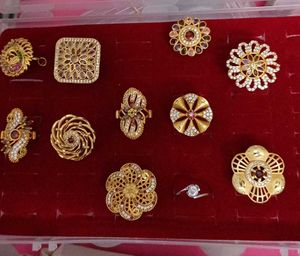 2 ring ka combo  Exquisite Gold & Stone Rings Set
