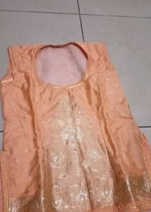 Peach Embroidered Rajputi poshak