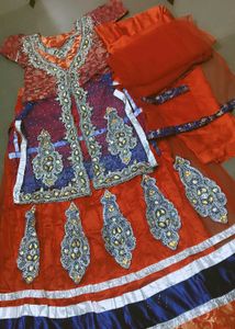 Beautiful Red &amp; Blue Lehenga Choli Set
