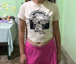 Graphic Print Cropped T-Shirt