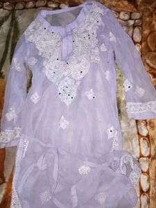Elegant Lavender Kurta with Dupatta
