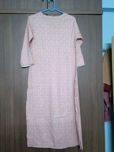 Peach Printed Kurta