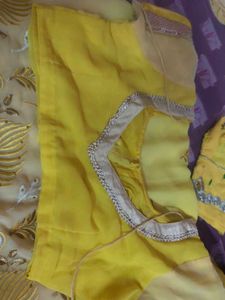 Beautiful Yellow Embroidered Saree