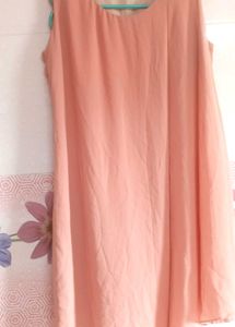 Elegant Peach Sleeveless Dress