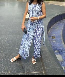 Stylish Blue &amp; White Maxi jumpsuit