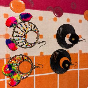 Boho Hoop Earrings with Tassels