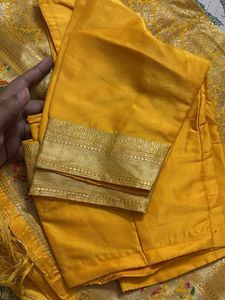 Elegant yellow embroidery saree