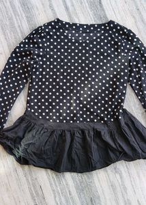 Polka Dot Peplum Top