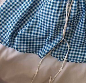 Blue Gingham Cottage core Milkmaid Dress