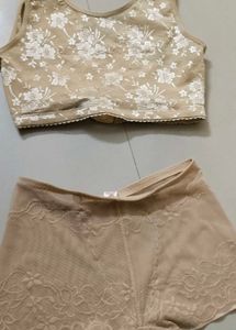 Lace Trim Shapewear Set