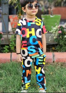 Kids Graphic Print T-shirt & Pants Set