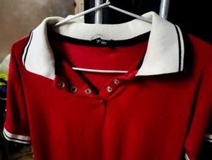 Red Collared Polo T-Shirt