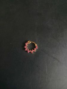 Beautiful Hoop Nosepin with Pink Stones