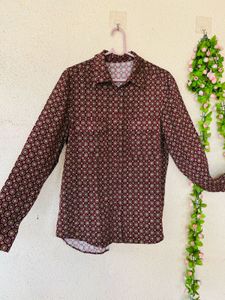 Stylish Geometric Print Button-Up Shirt