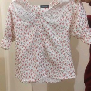 Chic Floral Lace Collar Blouse