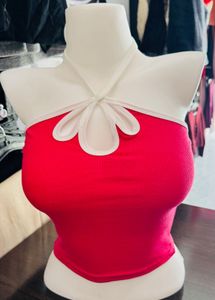 Cute Pink Halter Crop Top
