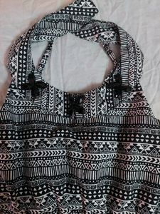 Boho Black &amp; White Patterned Romper