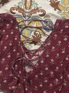 Maroon cotton suit set