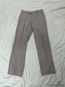 Men's Grey Striped Dress Pants