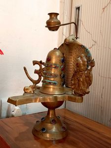Vintage Shiva with precious stones..