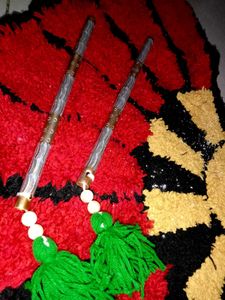 Nunchaku With Green Tassels