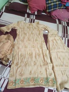 Elegant Peach Kurta Set with Dupatta