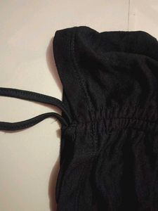 Stylish Black Mini Dress with Drawstring Detail